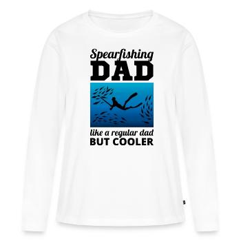 Pêche sous-marine Pêche sous-marine Papa Fête des Pères - T-shirt manches longues Premium bio Femme - blanc - Devant - Julia (174cm)
