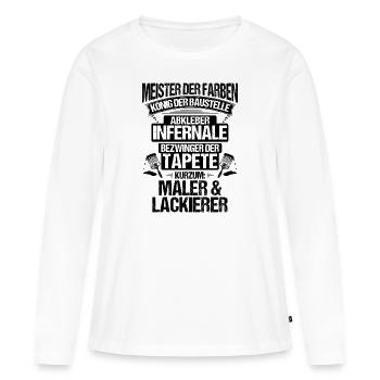 Maler und Lackierer/Malerin/Malen/Geschenk - Frauen Premium Bio Langarmshirt - Weiß - Vorne - Julia (174cm)