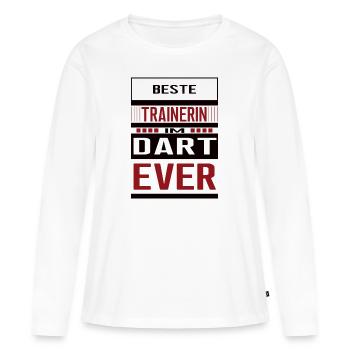 Dart Trainerin Beste Darttrainerin Team - Frauen Premium Bio Langarmshirt - Weiß - Vorne - Julia (174cm)