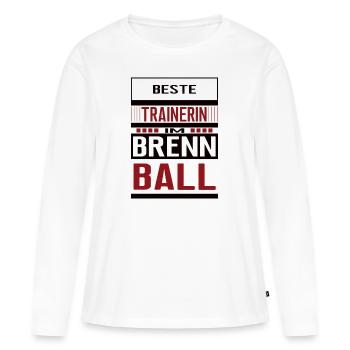 Brennball Trainerin Beste Brennballtrainerin Team - Frauen Premium Bio Langarmshirt - Weiß - Vorne - Julia (174cm)