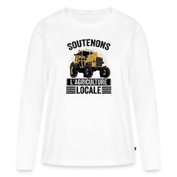 Soutenons L'agriculture Locale - T-shirt manches longues Premium bio Femme - blanc - Devant - Julia (174cm)