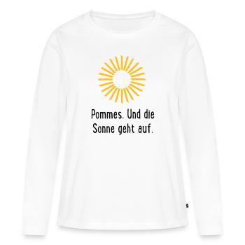 Frites - T-shirt manches longues Premium bio Femme - blanc - Devant - Julia (174cm)