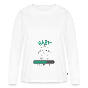Pregnancy Baby Loading - Women's Premium Organic Long Sleeve Shirt - white - Front - Julia (174cm)