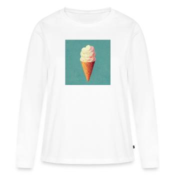 Eiscreme - Frauen Premium Bio Langarmshirt - Weiß - Vorne - Julia (174cm)