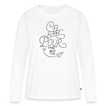 Ça plane pour moi ! - T-shirt manches longues Premium bio Femme - blanc - Devant - Julia (174cm)