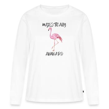 Majestueusement maladroit - T-shirt manches longues Premium bio Femme - blanc - Devant - Julia (174cm)