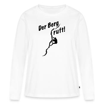 Der Berg ruft - Frauen Premium Bio Langarmshirt - Weiß - Vorne - Julia (174cm)