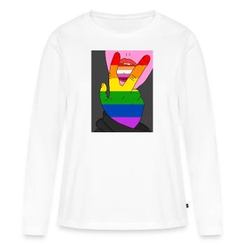 Lesbienne Lgbtq - T-shirt manches longues Premium bio Femme - blanc - Devant - Julia (174cm)