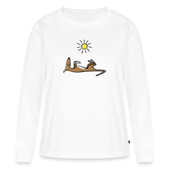 Sonnenschläfer - Frauen Premium Bio Langarmshirt - Weiß - Vorne - Julia (174cm)