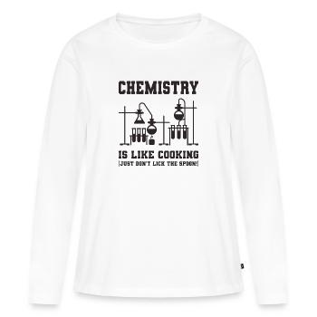 Chimiste disant - T-shirt manches longues Premium bio Femme - blanc - Devant - Julia (174cm)