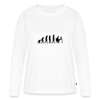 Evolution des joueurs - T-shirt manches longues Premium bio Femme - blanc - Devant - Julia (174cm)