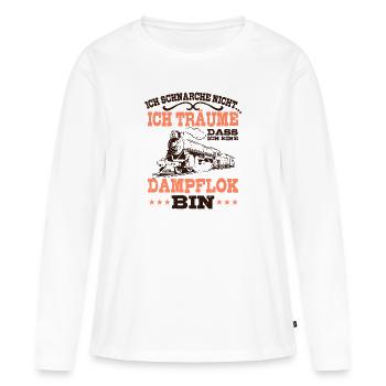 Eisenbahn Dampflok - Frauen Premium Bio Langarmshirt - Weiß - Vorne - Julia (174cm)