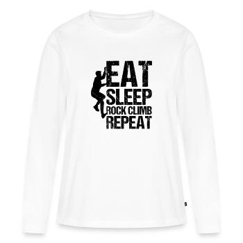 bouldering - T-shirt manches longues Premium bio Femme - blanc - Devant - Julia (174cm)