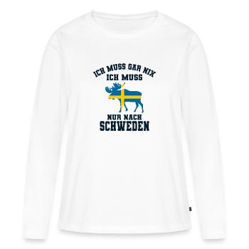 Schweden - Frauen Premium Bio Langarmshirt - Weiß - Vorne - Julia (174cm)