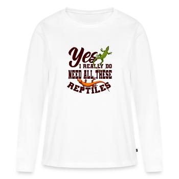 reptiles - T-shirt manches longues Premium bio Femme - blanc - Devant - Julia (174cm)
