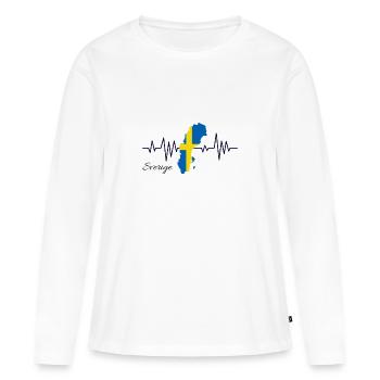 Suède - T-shirt manches longues Premium bio Femme - blanc - Devant - Julia (174cm)