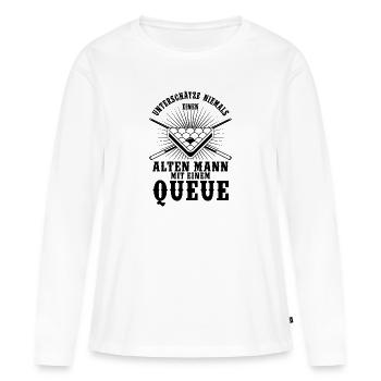 Billard - Frauen Premium Bio Langarmshirt - Weiß - Vorne - Julia (174cm)
