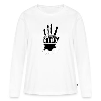 bouldering - T-shirt manches longues Premium bio Femme - blanc - Devant - Julia (174cm)