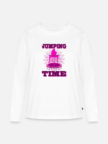 Trampolin - Frauen Premium Bio Langarmshirt - Weiß