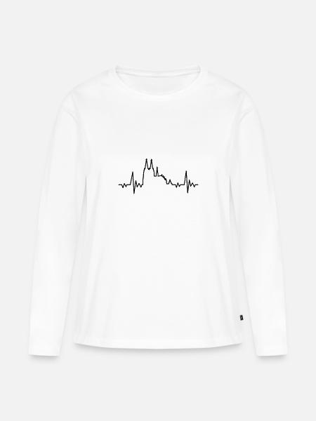 Köln Skyline Herzschlag - Frauen Premium Bio Langarmshirt - Weiß