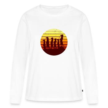 suricates - T-shirt manches longues Premium bio Femme - blanc - Devant - Julia (174cm)