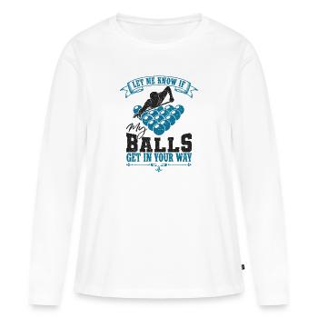 Billard - Frauen Premium Bio Langarmshirt - Weiß - Vorne - Julia (174cm)