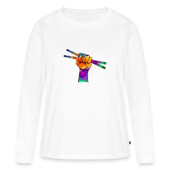 drummer - Women's Premium Organic Long Sleeve Shirt - white - Front - Julia (174cm)