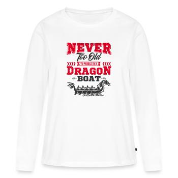 Bateau dragon - T-shirt manches longues Premium bio Femme - blanc - Devant - Julia (174cm)