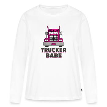 Camionneur babe - T-shirt manches longues Premium bio Femme - blanc - Devant - Julia (174cm)