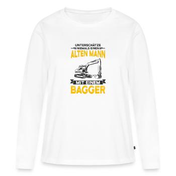 Bagger - Frauen Premium Bio Langarmshirt - Weiß - Vorne - Julia (174cm)