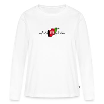 Battements de cœur en Afghanistan - T-shirt manches longues Premium bio Femme - blanc - Devant - Julia (174cm)