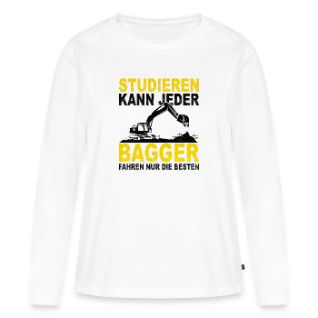 Bagger - Frauen Premium Bio Langarmshirt - Weiß - Vorne - Julia (174cm)