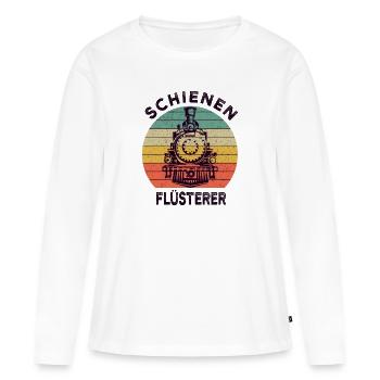 chemin de fer - T-shirt manches longues Premium bio Femme - blanc - Devant - Julia (174cm)
