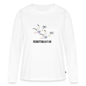 Moin Möwen - Frauen Premium Bio Langarmshirt - Weiß - Vorne - Julia (174cm)
