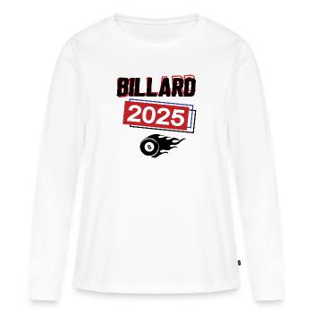 Billard Spielerin Team Turnier Baillarderin 2025 - Frauen Premium Bio Langarmshirt - Weiß - Vorne - Julia (174cm)