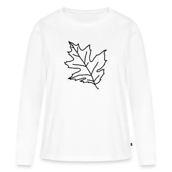 Érable Feuille d'érable Feuille d'érable Arbre Forêt Forêt - T-shirt manches longues Premium bio Femme - blanc - Devant - Julia (174cm)