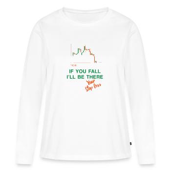 Stoppen Sie den Verlust, wenn Sie fallen - Frauen Premium Bio Langarmshirt - Weiß - Vorne - Julia (174cm)