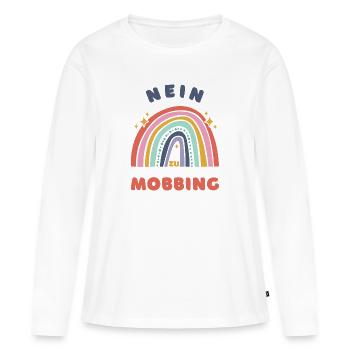 Nein zu Mobbing - Stoppt Mobbing! - Frauen Premium Bio Langarmshirt - Weiß - Vorne - Julia (174cm)