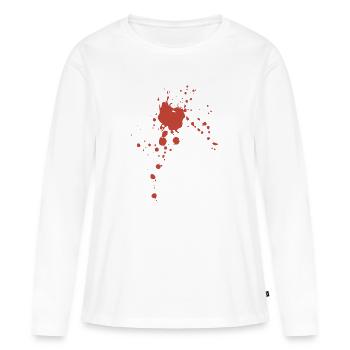 Sang déguisement Halloween sang Splatter costume - T-shirt manches longues Premium bio Femme - blanc - Devant - Julia (174cm)