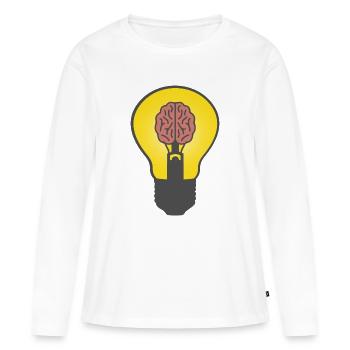GENIE - T-shirt manches longues Premium bio Femme - blanc - Devant - Julia (174cm)
