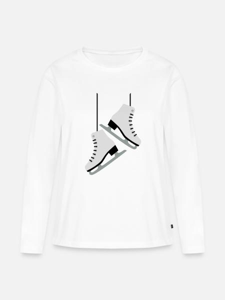 Skating Frau - Frauen Premium Bio Langarmshirt - Weiß