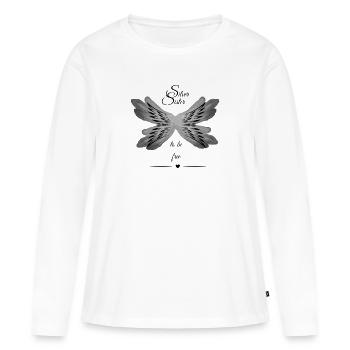 SilverSister to be free black line - Frauen Premium Bio Langarmshirt - Weiß - Vorne - Julia (174cm)