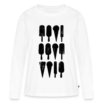 Eiscreme Sorten - Frauen Premium Bio Langarmshirt - Weiß - Vorne - Julia (174cm)