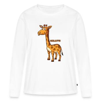 Playful Giraffe Illustration - Women's Premium Organic Long Sleeve Shirt - white - Front - Julia (174cm)