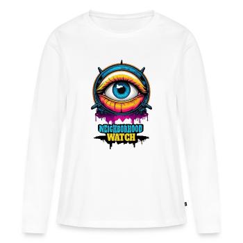 Surveillance de quartier - T-shirt manches longues Premium bio Femme - blanc - Devant - Julia (174cm)
