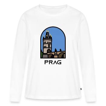 Prague - Charles Bridge - Old Town Bridge Tower - Women's Premium Organic Long Sleeve Shirt - white - Front - Julia (174cm)