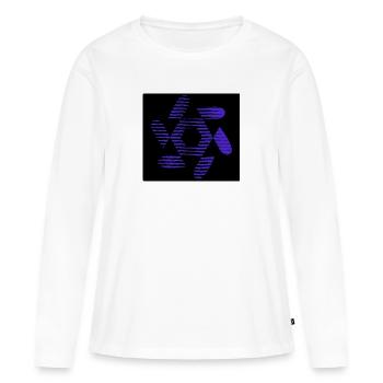 DESIGN. ART. AFRIQUE. GEEK. VINTAGE. GRAPHIQUE - T-shirt manches longues Premium bio Femme - blanc - Devant - Julia (174cm)