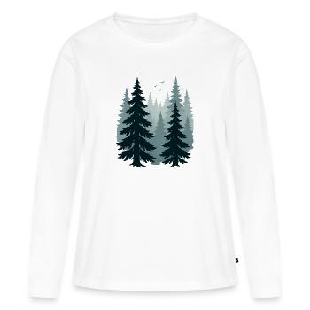 Pins brumeux - T-shirt manches longues Premium bio Femme - blanc - Devant - Julia (174cm)
