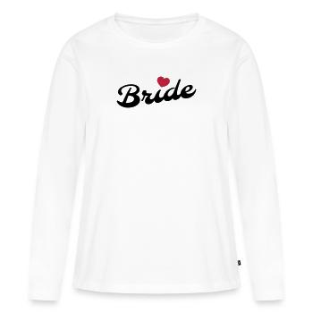 She is the Bride - Frauen Premium Bio Langarmshirt - Weiß - Vorne - Julia (174cm)