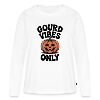 Gourd Vibes uniquement - T-shirt manches longues Premium bio Femme - blanc - Devant - Julia (174cm)